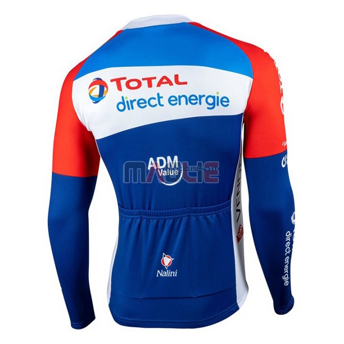 Maglia Direct Energie Manica Lunga 2020 Rosso Blu